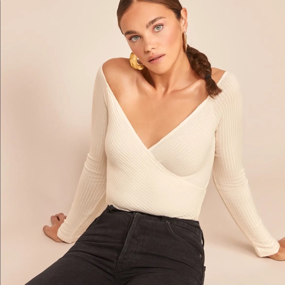 Reformation Minnie Top in Ivory